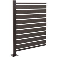 Alu Mülltonnen-Zaun HHG 947, Erweiterungselement Mülltonnenverkleidung, Holzoptik erweiterbar 130x100x6cm anthrazit von HHG