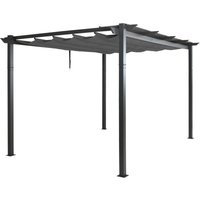 HHG - Aluminium Pergola 053, Gartenpavillon Pavillon Garten, stabiles 8cm-Gestell Schiebedach UV50+ 3x4m anthrazit HHG - Aluminium Pergola 053, Gartenpavillon Pavillon Garten, stabiles 8cm-Gestell Schiebedach UV50+ 3x4m anthrazit von HHG