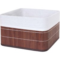 HHG - Aufbewahrungskorb 222, Korb Aufbewahrungsbox Ordnungsbox Sortierbox Regalkorb, Bambus braun von HHG