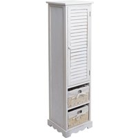 Badezimmerkommode HHG 674, Badezimmer Schrank Badschrank Badregal, 120x27x29cm Massiv-Holz shabby weiß - white von HHG