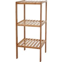 HHG - Badregal 550, Badezimmer Badschrank Standregal, Bambus 80x34x33cm - brown von HHG