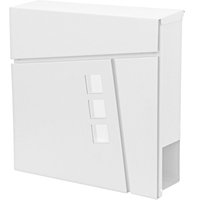 HHG - Briefkasten 201, Wandbriefkasten Postkasten Zeitungsfach, pulverbeschichtet weiß von HHG