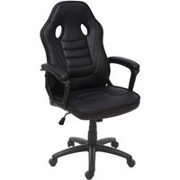 Bürostuhl HHG 063, Schreibtischstuhl Drehstuhl Racing-Chair Gaming-Chair, Kunstleder schwarz - black von HHG