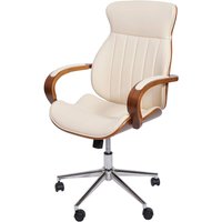 HHG - Bürostuhl 333, Schreibtischstuhl Drehstuhl Chefsessel, Bugholz Walnuss-Optik Kunstleder MVG-zertifiziert creme HHG - Bürostuhl 333, Schreibtischstuhl Drehstuhl Chefsessel, Bugholz Walnuss-Optik Kunstleder MVG-zertifiziert creme von HHG
