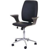 HHG - Bürostuhl 613, Chefsessel Drehstuhl, Bugholz Kunstleder Grau, Sitzfläche schwarz - grey von HHG