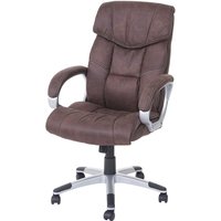 Bürostuhl HHG 776, Chefsessel Drehstuhl Schreibtischstuhl, Stoff/Textil Wildleder-Optik vintage braun - brown von HHG