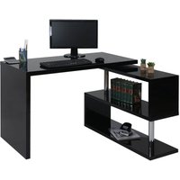 HHG - Design Eckschreibtisch 194, Bürotisch Schreibtisch, hochglanz drehbar 120x60cm schwarz HHG - Design Eckschreibtisch 194, Bürotisch Schreibtisch, hochglanz drehbar 120x60cm schwarz von HHG