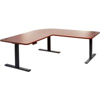 HHG - Eck-Schreibtisch 772, Bürotisch Computertisch, elektrisch höhenverstellbar 178x178cm 84kg natur, schwarz - brown von HHG