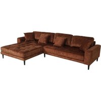 HHG - Ecksofa 015, Couch Sofa 3-Sitzer L-Form Liegefläche links/rechts 295cm Samt rost-rot HHG - Ecksofa 015, Couch Sofa 3-Sitzer L-Form Liegefläche links/rechts 295cm Samt rost-rot von HHG