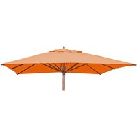 Ersatz-Bezug für Gastronomie Holz-Sonnenschirm HHG 671, Sonnenschirmbezug Ersatzbezug, eckig 4x4m Polyester 3kg terracotta - orange von HHG