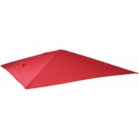 HHG - Ersatz-Bezug für Luxus-Ampelschirm 113, Sonnenschirmbezug Ersatzbezug, 3,5x3,5m (Ø4,95m) Polyester 4kg rot - red von HHG