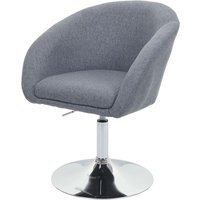 HHG - Esszimmerstuhl 247, Küchenstuhl Stuhl Drehstuhl Loungesessel, drehbar höhenverstellbar Stoff/Textil dunkelgrau von HHG