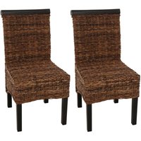 HHG - Esszimmerstuhl Acireale, Korbgeflecht (2er-Set) dunkel, ohne Kissen von HHG