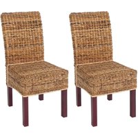 HHG - Esszimmerstuhl Loiret, Korbgeflecht (2er-Set) hell, ohne Kissen von HHG