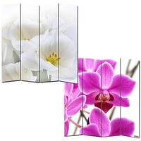 HHG - Foto-Paravent Paravent Raumteiler Spanische Wand Bagheria 180x160cm, Orchidee von HHG