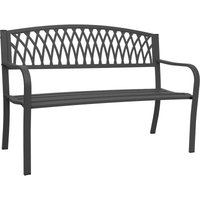 HHG - Gartenbank 697, Bank Parkbank Sitzbank, 2-Sitzer pulverbeschichteter Stahl schwarz - black von HHG