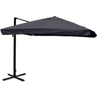 Gastronomie-Ampelschirm HHG 980, Sonnenschirm, 3x3m (Ø4,24m) Polyester/Alu 23kg Flap, anthrazit ohne Ständer - black von HHG