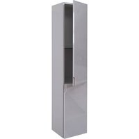 HHG - Hängeschrank 618, Midischrank Hochschrank Badezimmer Badmöbel, hochglanz 150x30cm grau - grey von HHG