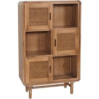 Highboard HHG 016, Kommode Schrank Sideboard, Staufächer, Rattan Akazie Massiv-Holz gebeizt 141x90x35cm 32kg - brown von HHG