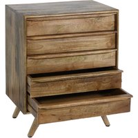 HHG - Highboard 195, Kommode Sideboard Schrank Schubladen Massiv-Holz Mango 81x65x43cm - brown von HHG