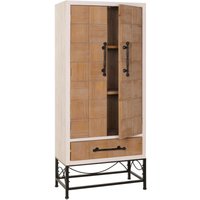 Hochschrank HHG 172, Schrank Bücherschrank Wohnzimmerschrank mit Türen und Schublade, Massiv-Holz mdf, 167x72x41cm von HHG