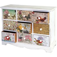 Kommode Arnhem, Schubladenschrank Shabby-Look, Vintage, 9 Schubladen 60x79x30cm - multicolour von HHG