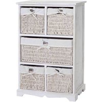 HHG - Kommode Derby, Schubladenschrank, Shabby-Look Vintage 90x60x30cm, weiß - white von HHG