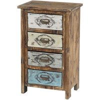 HHG - Kommode Leiria Schubladenkommode Schrank Shabby-Look, Vintage, 79x48x33cm - multicolour von HHG