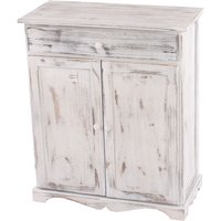 HHG - Kommode Schrank, 78x66x33cm, Shabby-Look, Shabby-Look, Vintage weiß - white von HHG