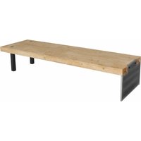 Lowboard HHG 577, TV-Rack Fernsehtisch TV-Tisch, Industrial Massiv-Holz MVG-zertifiziert 40x200x60cm, natur - brown von HHG
