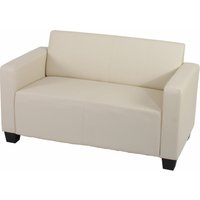 Modular 2er Sofa Couch Moncalieri Loungesofa Kunstleder 136cm creme von HHG