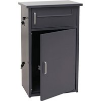 HHG - Paketkasten 266, Paketbox Paketfach Paketstation Briefkasten 2 Fächer, Stahl 78x49x38cm dunkelgrau von HHG