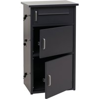 HHG - Paketkasten 297, Paketbox Paketfach Paketstation Briefkasten 3 Fächer, Stahl 89x49x38cm dunkelgrau von HHG