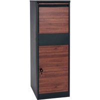 Paketkasten HHG 623, Paketbox Standbriefkasten Paketbriefkasten Größe xl verzinkt anthrazit Holzoptik dunkelbraun von HHG