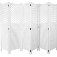 HHG - Paravent 916, Raumteiler Trennwand Sichtschutz, Ornamente 170x245cm weiß von HHG