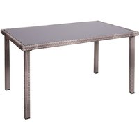 Poly-Rattan Tisch HHG 951, Gartentisch Balkontisch, 120x75cm grau-braun - grey von HHG