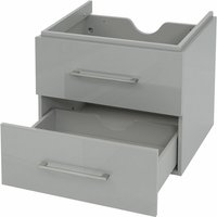 Premium Waschbeckenunterschrank HHG 240, Waschtischunterschrank Waschtisch Badmöbel, hochglanz 60cm grau - grey von HHG