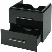 HHG - Premium Waschbeckenunterschrank 240, Waschtischunterschrank Waschtisch Badmöbel, hochglanz 60cm schwarz von HHG
