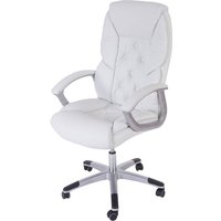 HHG - Profi-Bürostuhl H42 xxl, Chefsessel Drehstuhl, 150kg belastbar Kunstleder weiß - white von HHG