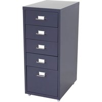 Hegele - Rollcontainer Preston T851, Schubladenschrank Stahlschrank, 69x28x41cm 5 Schubladen dunkelgrau von HEGELE