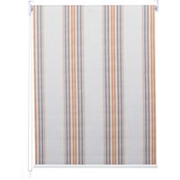 Rollo HHG 337, Fensterrollo Seitenzugrollo Jalousie, Sonnenschutz Verdunkelung blickdicht 100x160cm grau/braun/orange - multicolour von HHG