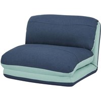 Schlafsessel HHG 515, Schlafsofa Funktionssessel Klappsessel Relaxsessel, Stoff/Textil hellblau/dunkelblau von HHG