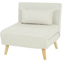 HHG - Schlafsessel 738, Schlafsofa Funktionssessel Klappsessel Relaxsessel Jugendsessel Sessel, Stoff/Textil creme-beige von HHG