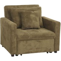 HHG - Schlafsessel 905, Klappsessel Gästebett Relaxsessel, Liegefläche 200x100cm Stoff/Textil Cord grün HHG - Schlafsessel 905, Klappsessel Gästebett Relaxsessel, Liegefläche 200x100cm Stoff/Textil Cord grün von HHG