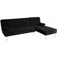 Schlafsofa HHG 729, Couch Ecksofa Sofa, Liegefläche links/rechts Schlaffunktion 236cm Samt schwarz von HHG