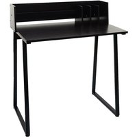 Schreibtisch HHG 770, Laptoptisch Bürotisch, 82x51cm 3D-Struktur, Metall mdf schwarz - black von HHG