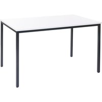 HHG - Schreibtisch Petrila, Konferenztisch Bürotisch Seminartisch, 120x80cm mdf weiß - white von HHG