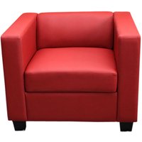 HHG - Sessel Loungesessel Lille Kunstleder, rot - red von HHG