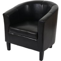 Sessel Stafford HHG 442, Loungesessel Clubsessel, Kunstleder schwarz - black von HHG