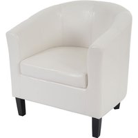 HHG - Sessel Stafford 442, Loungesessel Clubsessel, Kunstleder weiß - white von HHG